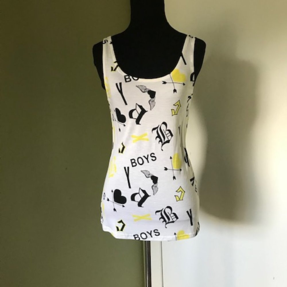 Divided by H&M white multi sleeveless top nwt